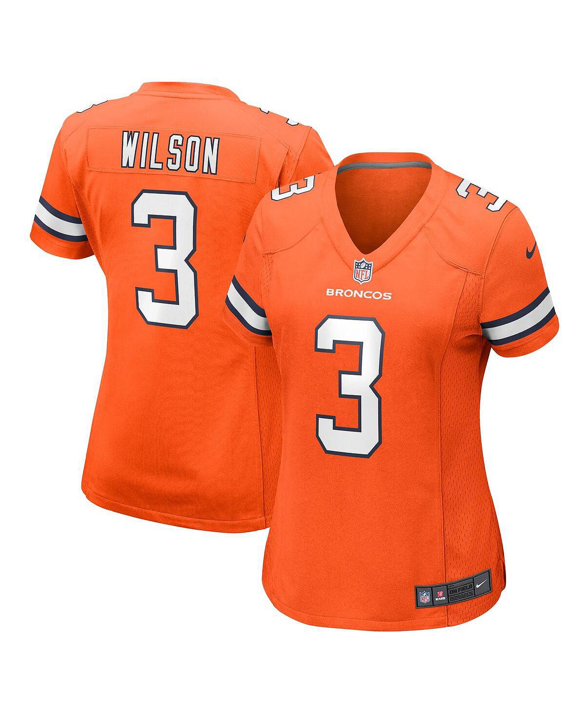 Женская игровая майка Russell Wilson Orange Denver Broncos Player Game Nike
