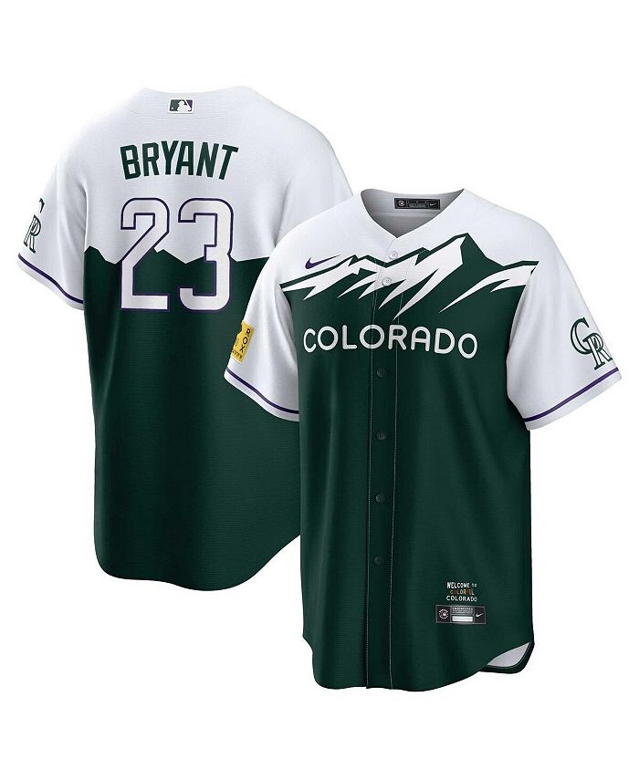 

Мужская футболка Криса Брайанта Грина Colorado Rockies City Connect Replica Player Nike, зеленый