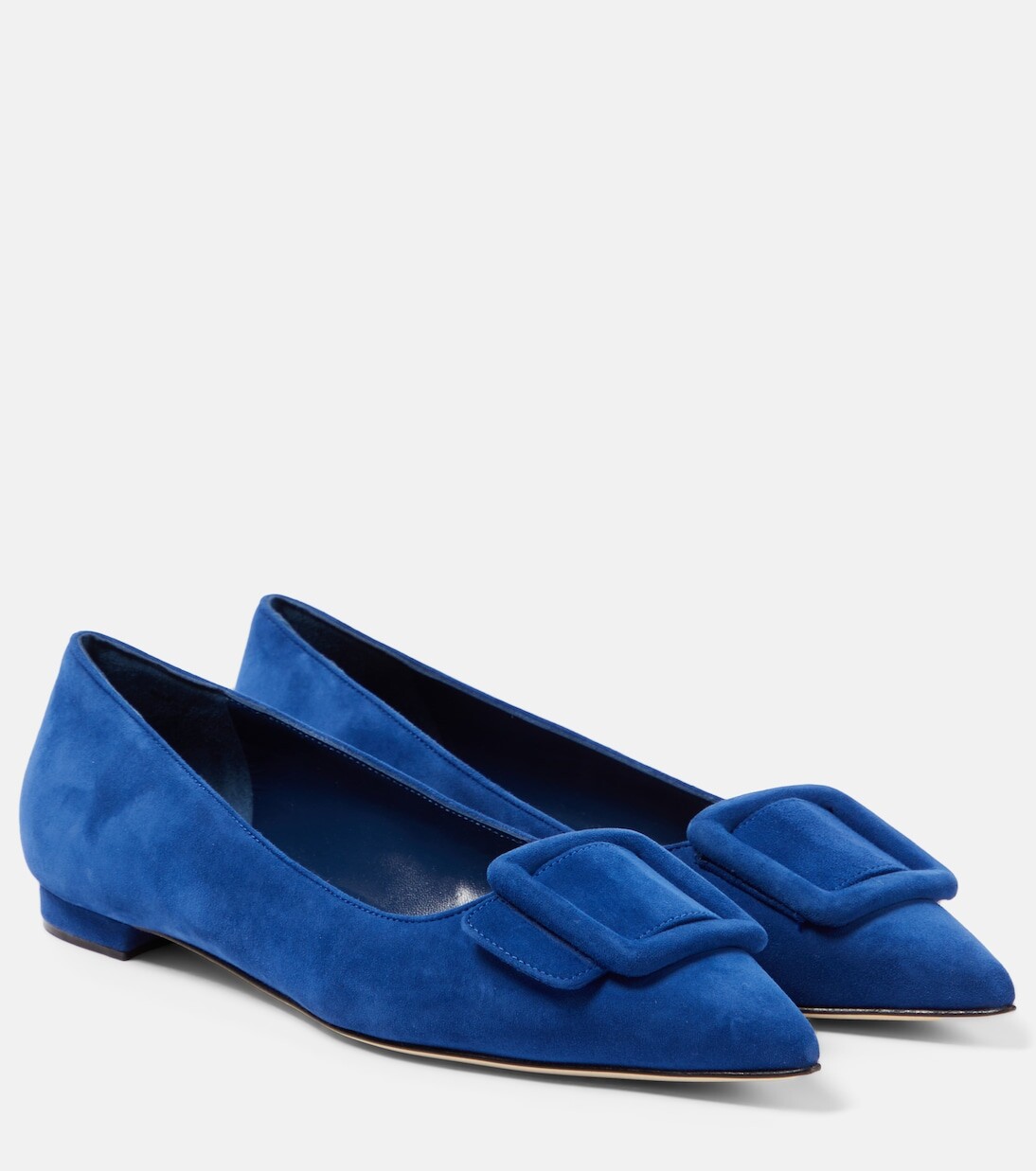 

Балетки gala из замши Manolo Blahnik, синий