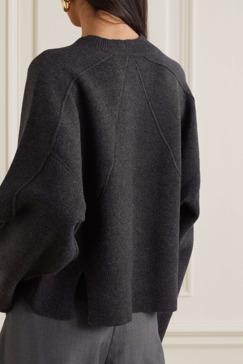 

RAG & BONE Джемпер Brady Crew из смесовой шерсти стрейч, серый