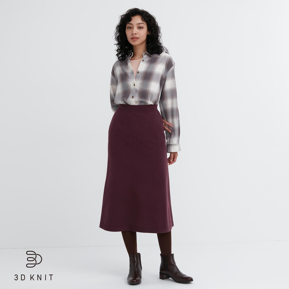 

Женская юбка Uniqlo из пряжи, бордовый