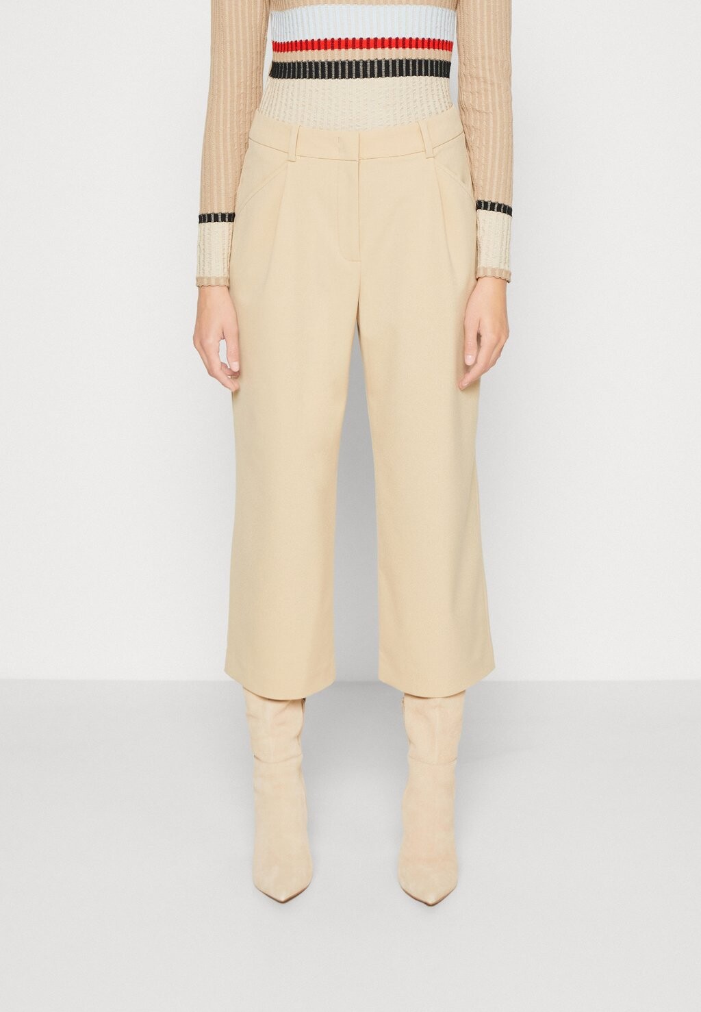 

Брюки Esprit Pleated Culotte, песочный, Бежевый;серый
