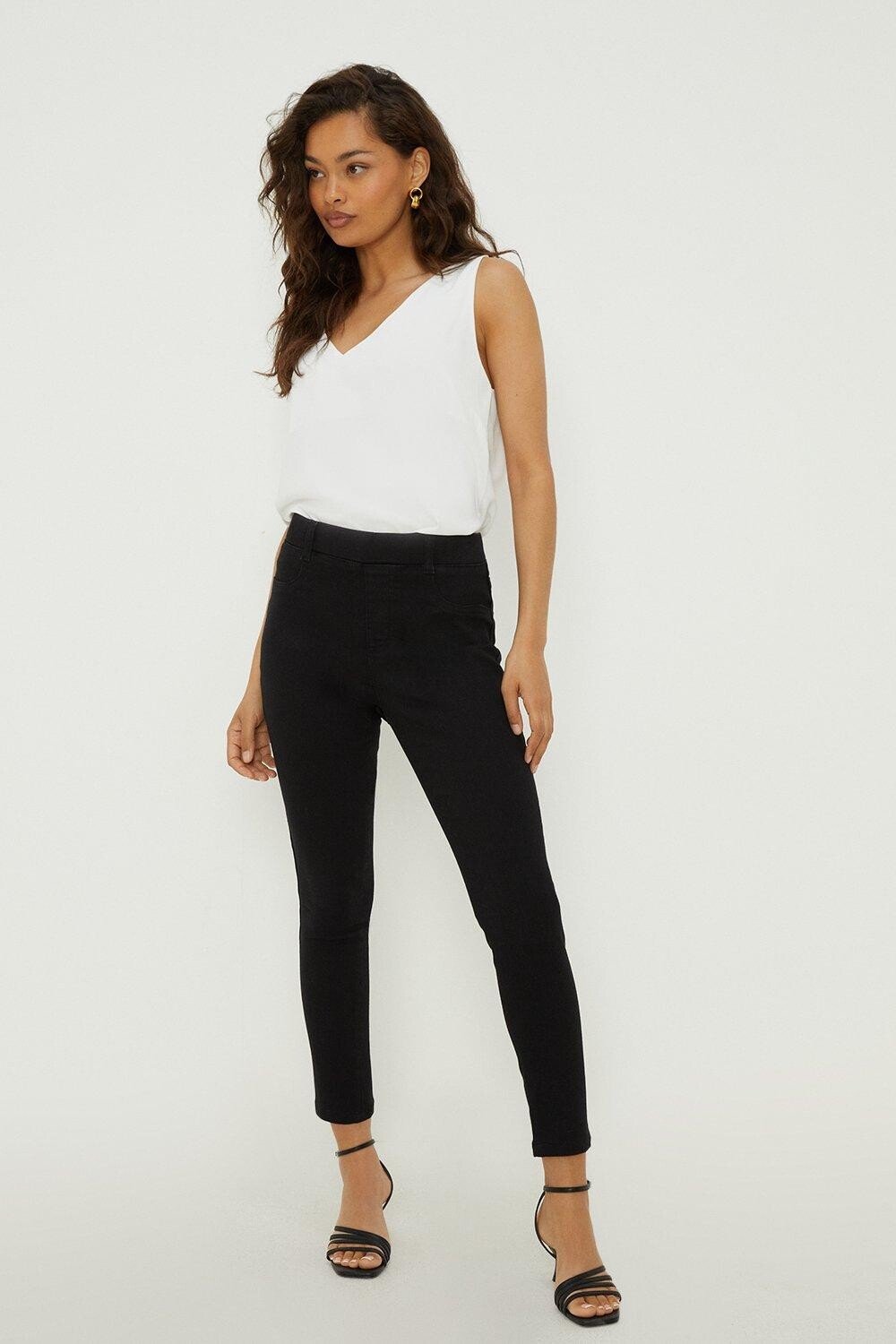 

Джинсовые джеггинсы Petite без застежки Dorothy Perkins, черный