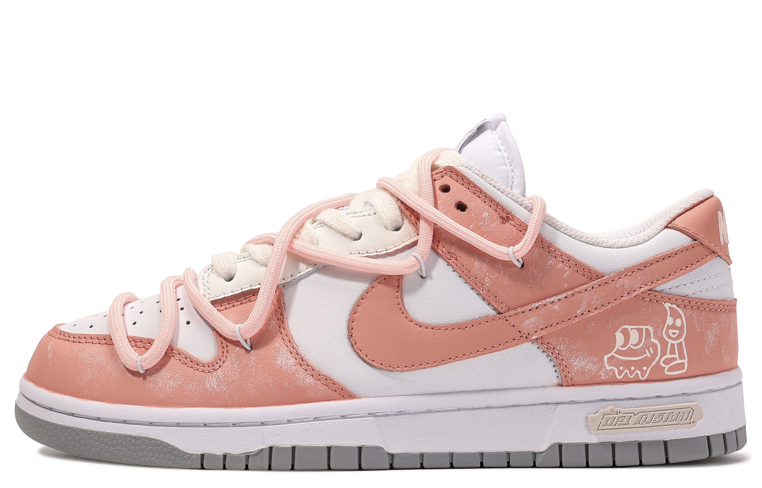 

Кроссовки Nike Dunk Skateboarding Shoes Women's Low-top Pink/white, розовый