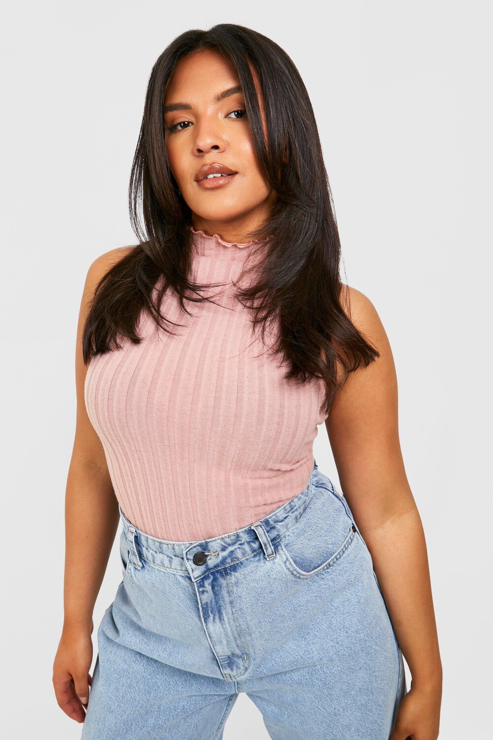 

Майка racer plus с широкой ребкой Boohoo, сиреневый