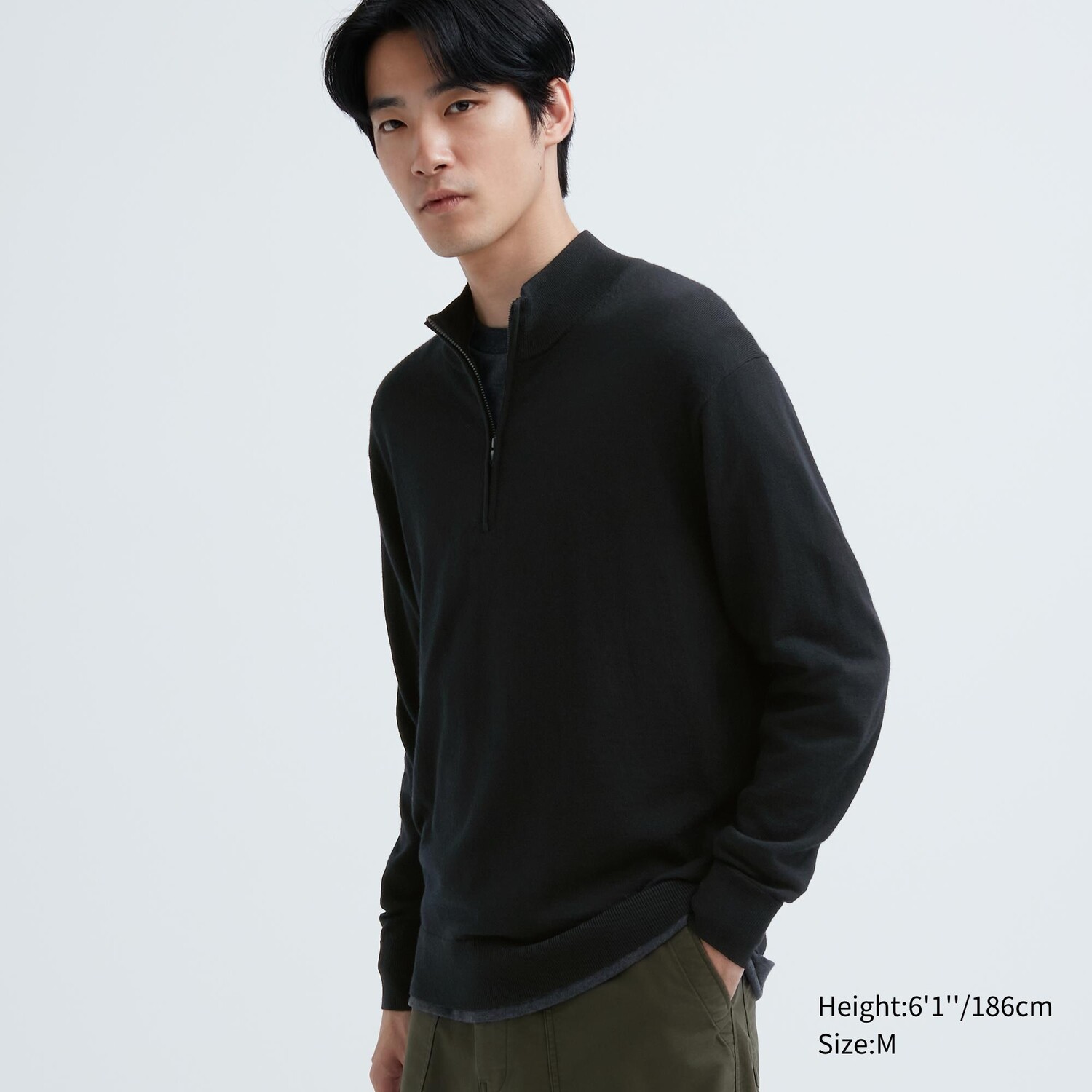 

Свитер Uniqlo мужской из шерсти мериноса, черный
