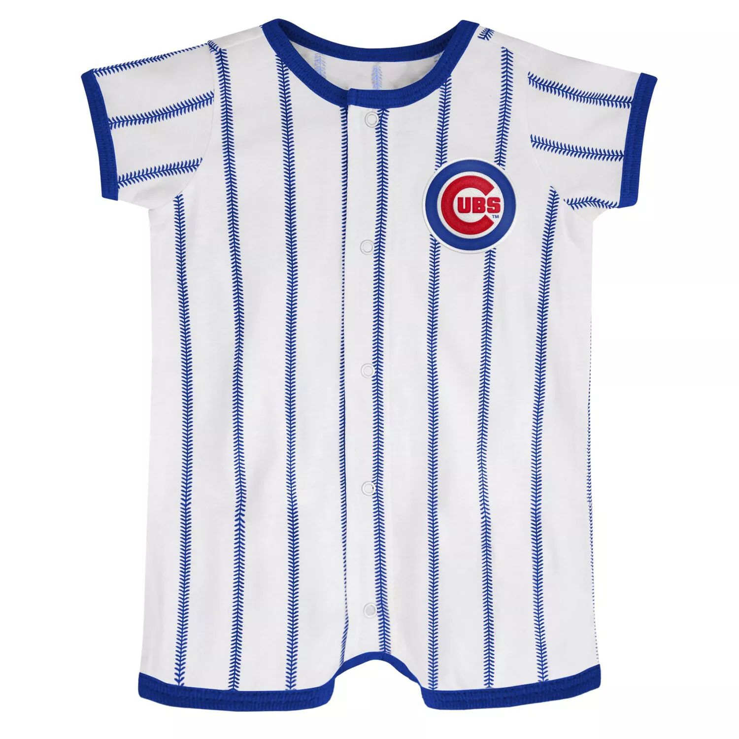 Белый комбинезон в тонкую полоску для младенцев Chicago Cubs Power Hitter Outerstuff