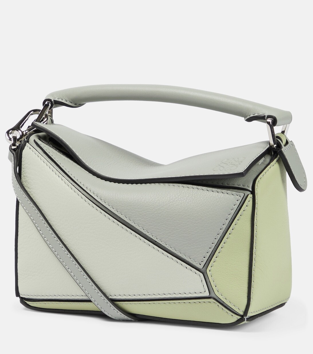 

Кожаная сумка через плечо Puzzle Mini Loewe, серый