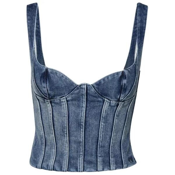 

Футболка cotton blend bustier top Off-White, синий