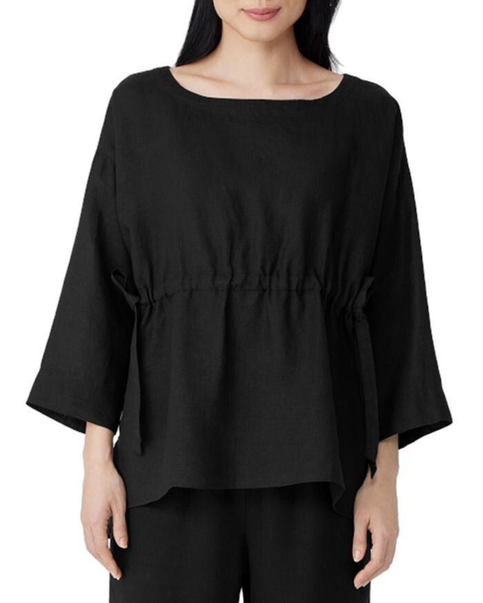 

Льняной топ с завязками на талии Eileen Fisher