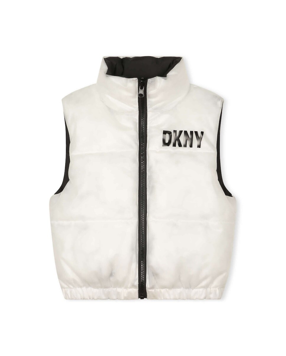 

Двусторонний жилет для девочки на молнии DKNY, мультиколор