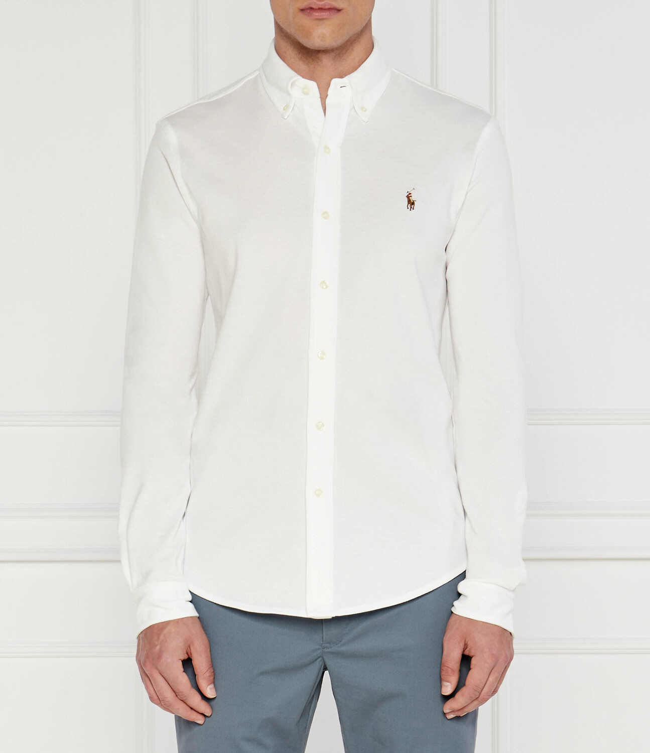 

Рубашка POLO RALPH LAUREN KNIT OXFORD Regular Fit, белый