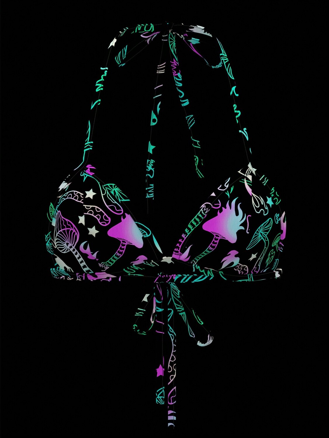 

SHEIN ICON Y2K Топ с бретелькой на бретельках, Музыкальный фестиваль, Лето, Рейв, Гриб, Узор, V-образный вырез, многоцветный