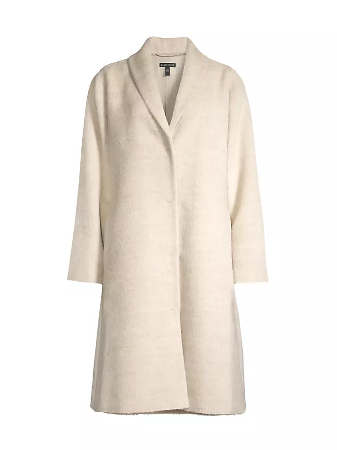 

Пальто из альпаки и шерсти с шалевым воротником Eileen Fisher, цвет almond