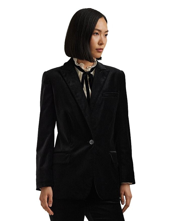 

Бархатный пиджак Lauren Ralph Lauren Petite, черный