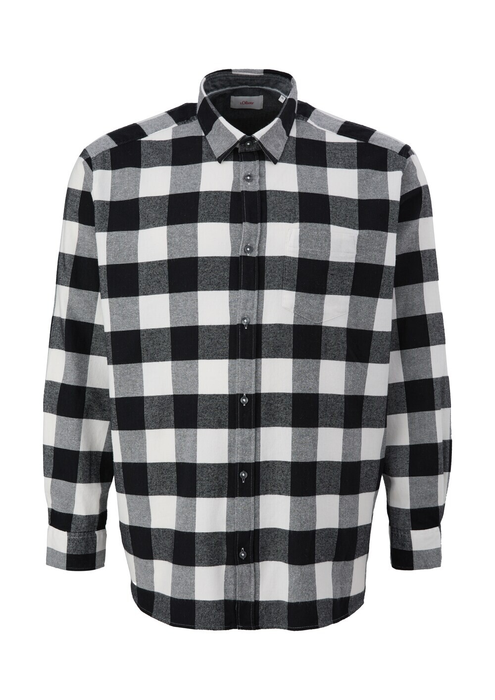 

Рубашка на пуговицах стандартного кроя s.Oliver Men Big Sizes, черно-белый