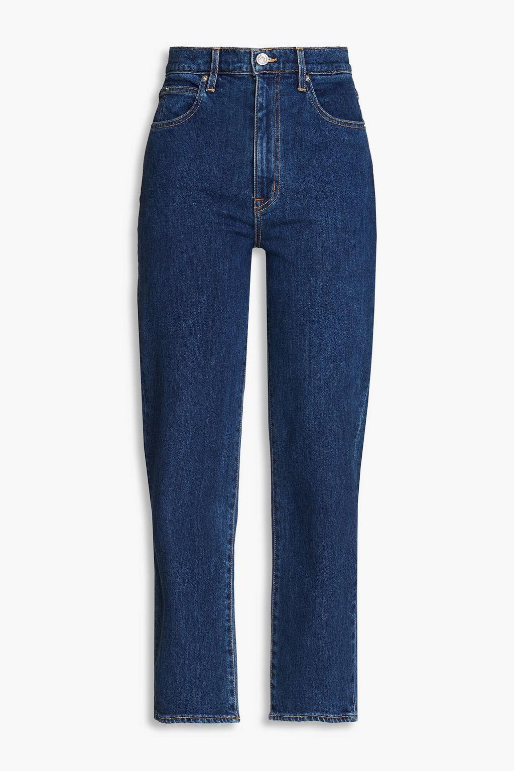 Укороченные джинсы прямого кроя с высокой посадкой London SLVRLAKE, синий