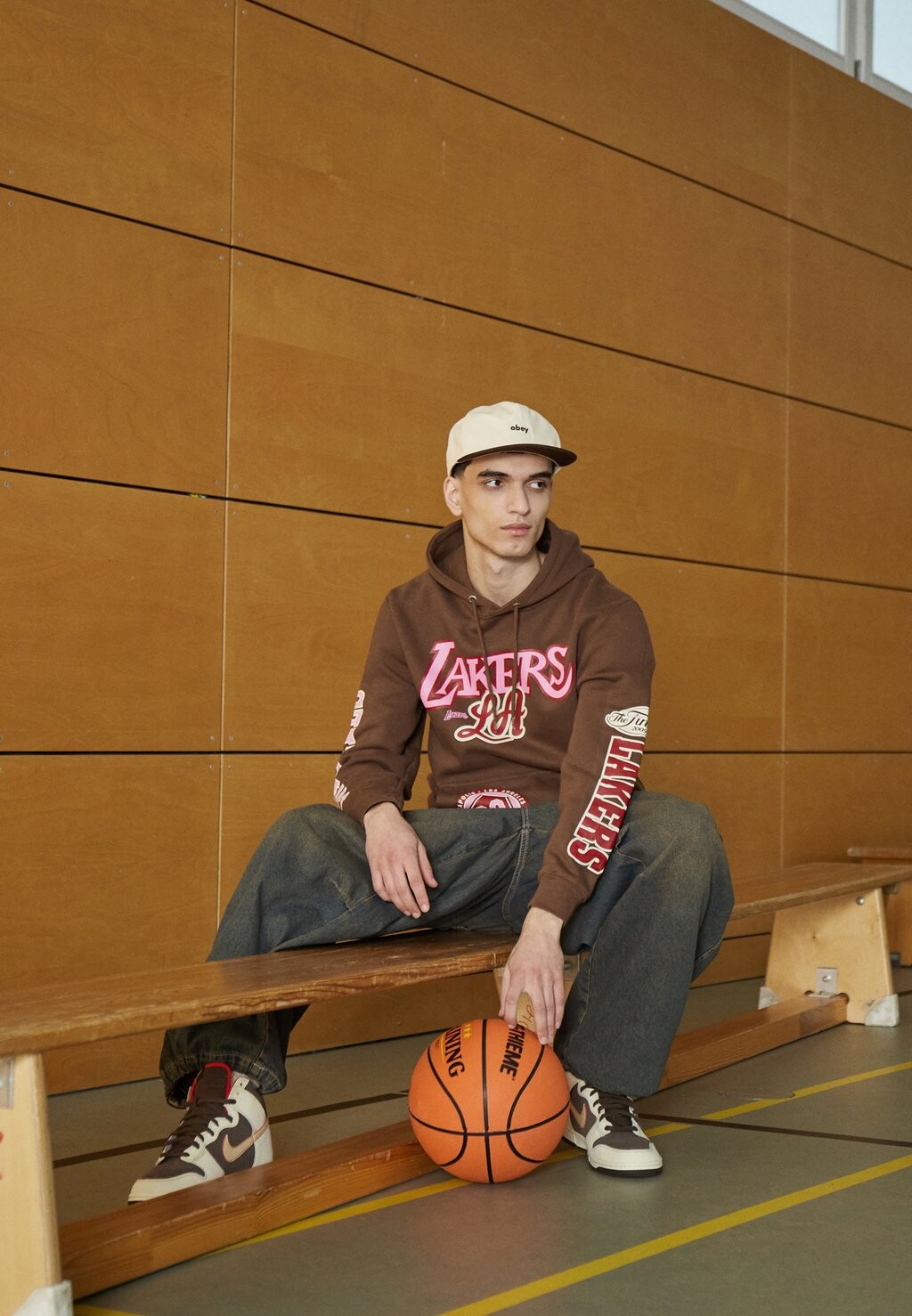 

Толстовка Nba Los Angeles Lakers Hoodie Mitchell & Ness, коричневый