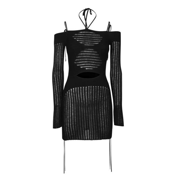

Платье mini dress with cut-out details Andreadamo, черный