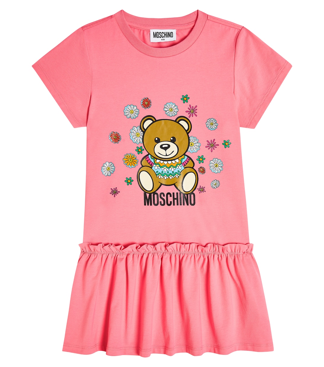 

Платье Teddy Bear из смесового хлопка Moschino, розовый