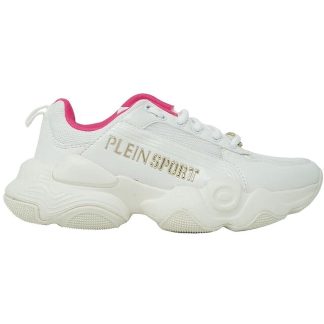 

Золотые кроссовки с логотипом Plein Sport, белый