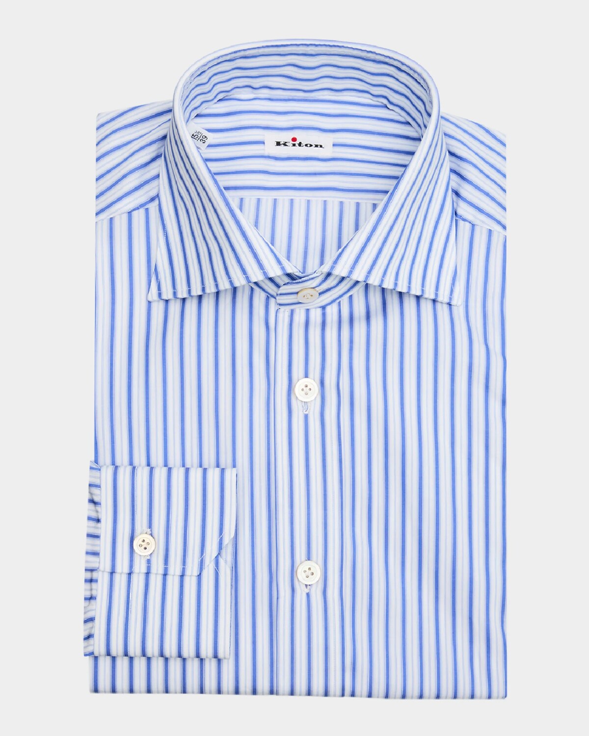 

Мужская классическая рубашка из хлопка в полоску Kiton, синий