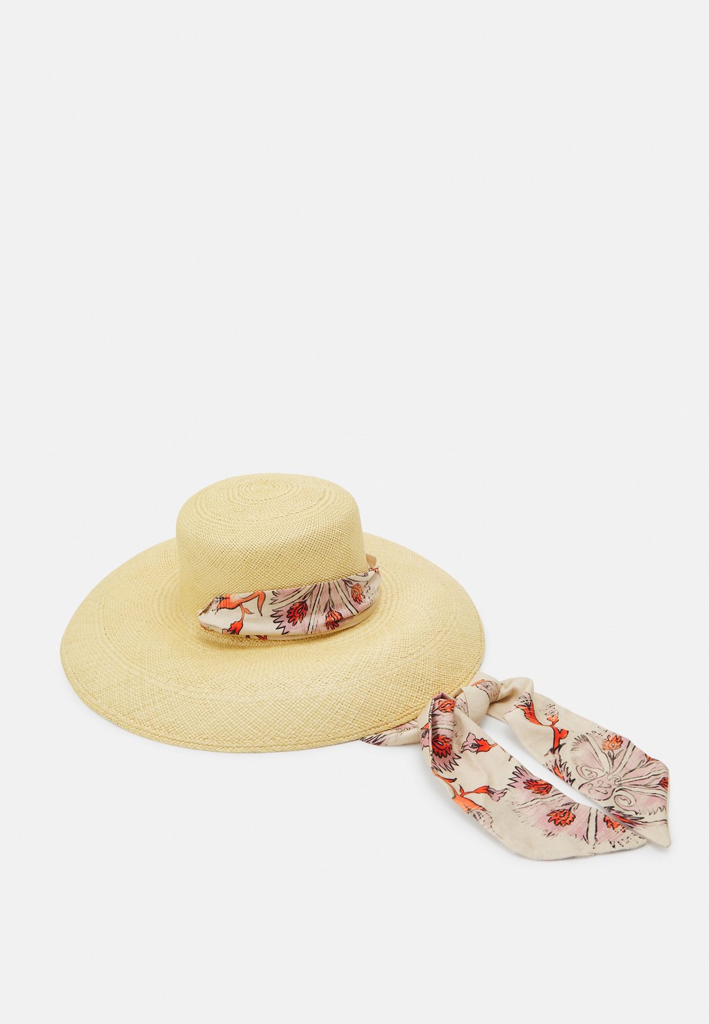 цена Шляпа LAMPSHADE CORDOVAN LONG BRIM HAT WITH BAND Sensi Studio, цвет beige