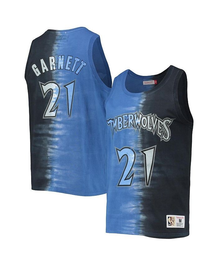 

Мужская майка Kevin Garnett черно-синего цвета Minnesota Timberwolves из твердой древесины с рисунком тай-дай с именем и номером Mitchell & Ness, мультиколор