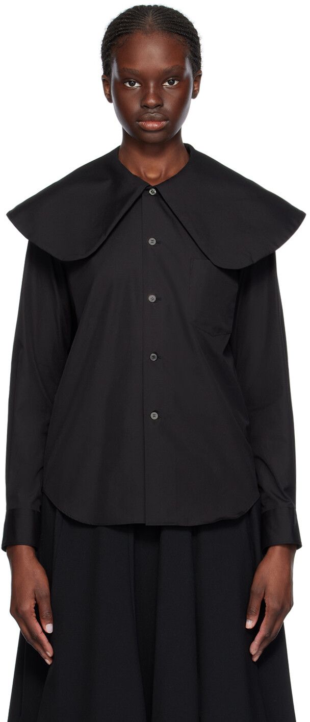 

Черная рубашка с воротником "Питер Пэн" Comme Des Garcons