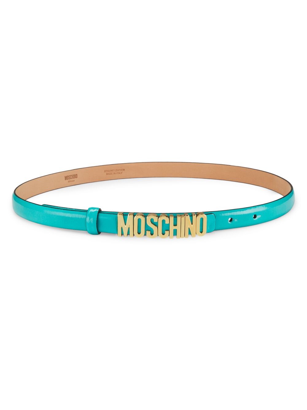 

Кожаный ремень с пряжкой-логотипом Moschino, зеленый