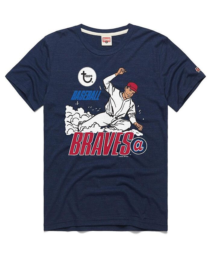 

Мужская темно-синяя футболка Atlanta Braves Tri-Blend x Topps Homage, синий