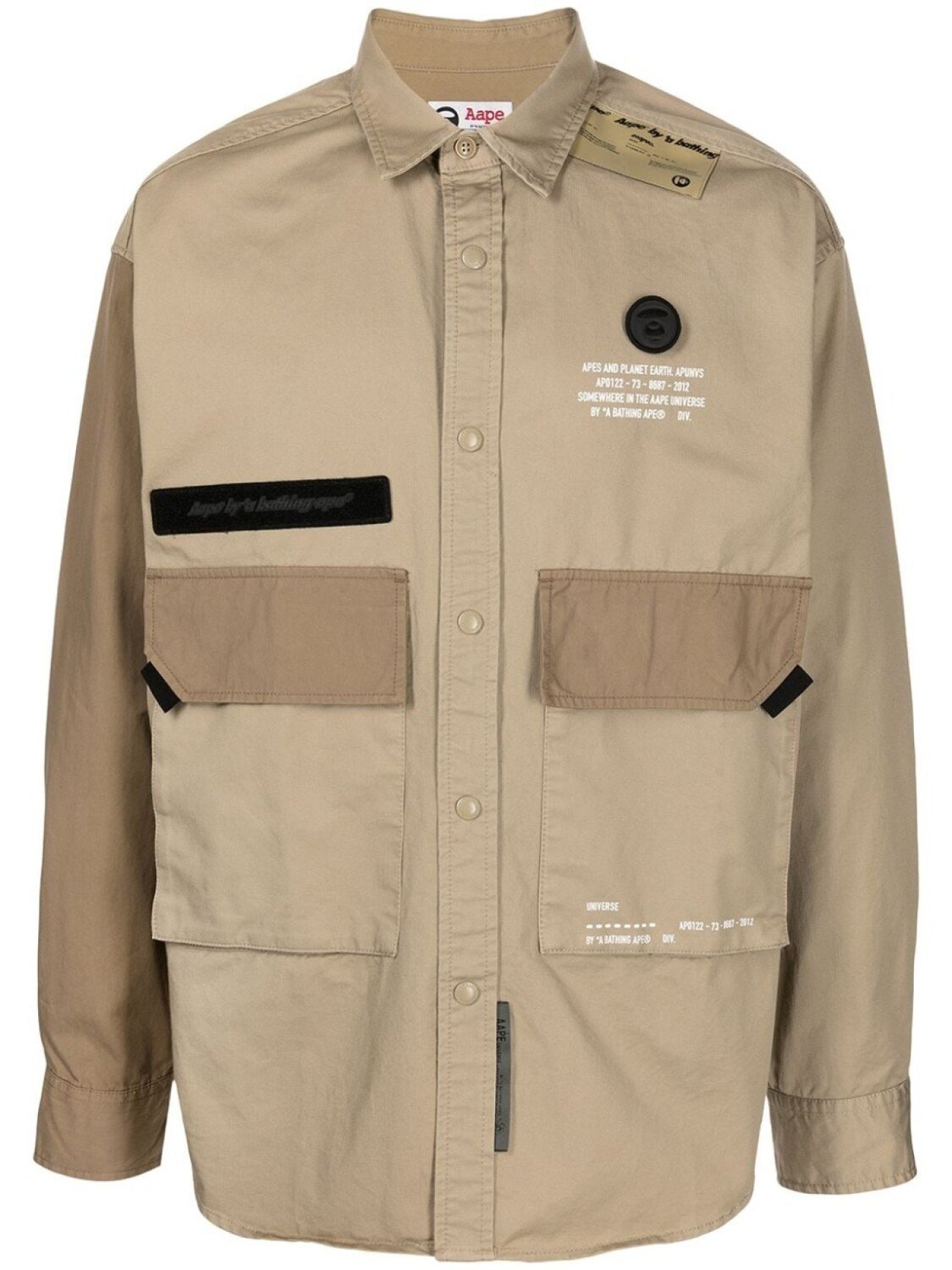 

Рубашка в стиле милитари с нашивкой Ape AAPE BY *A BATHING APE, белый