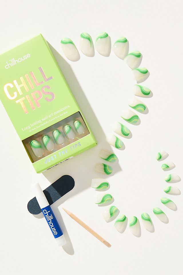 Набор накладных ногтей Chillhouse Chill Tips, зеленый фото