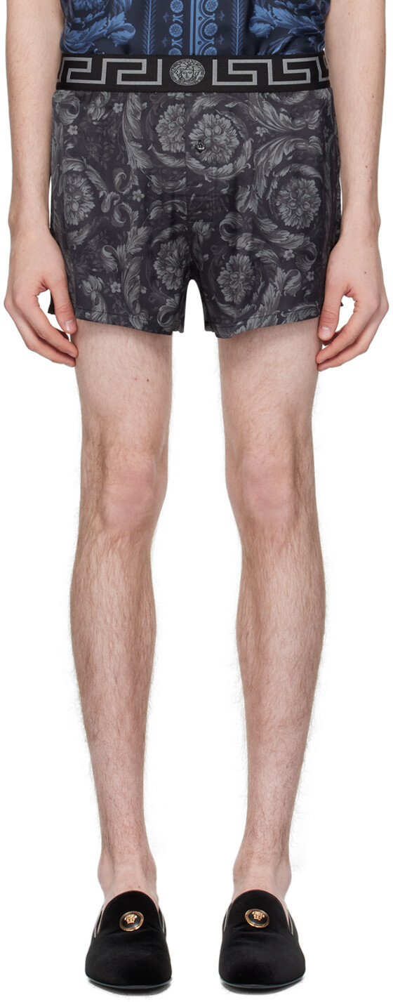 

Черные пижамные шорты Barocco Versace Underwear