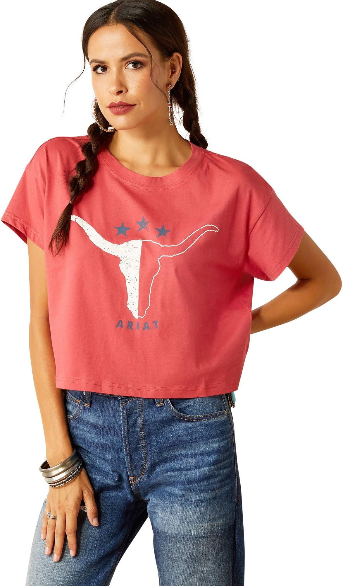 

Футболка Ariat Lone Star T-Shirt, цвет Garnet Rose