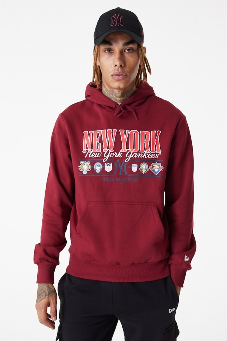 

Толстовка оверсайз с узором New York Yankees New Era, красный