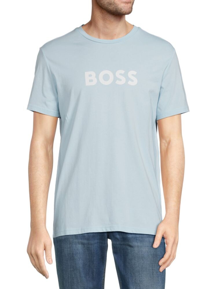 

Футболка стандартного кроя с логотипом Boss, синий
