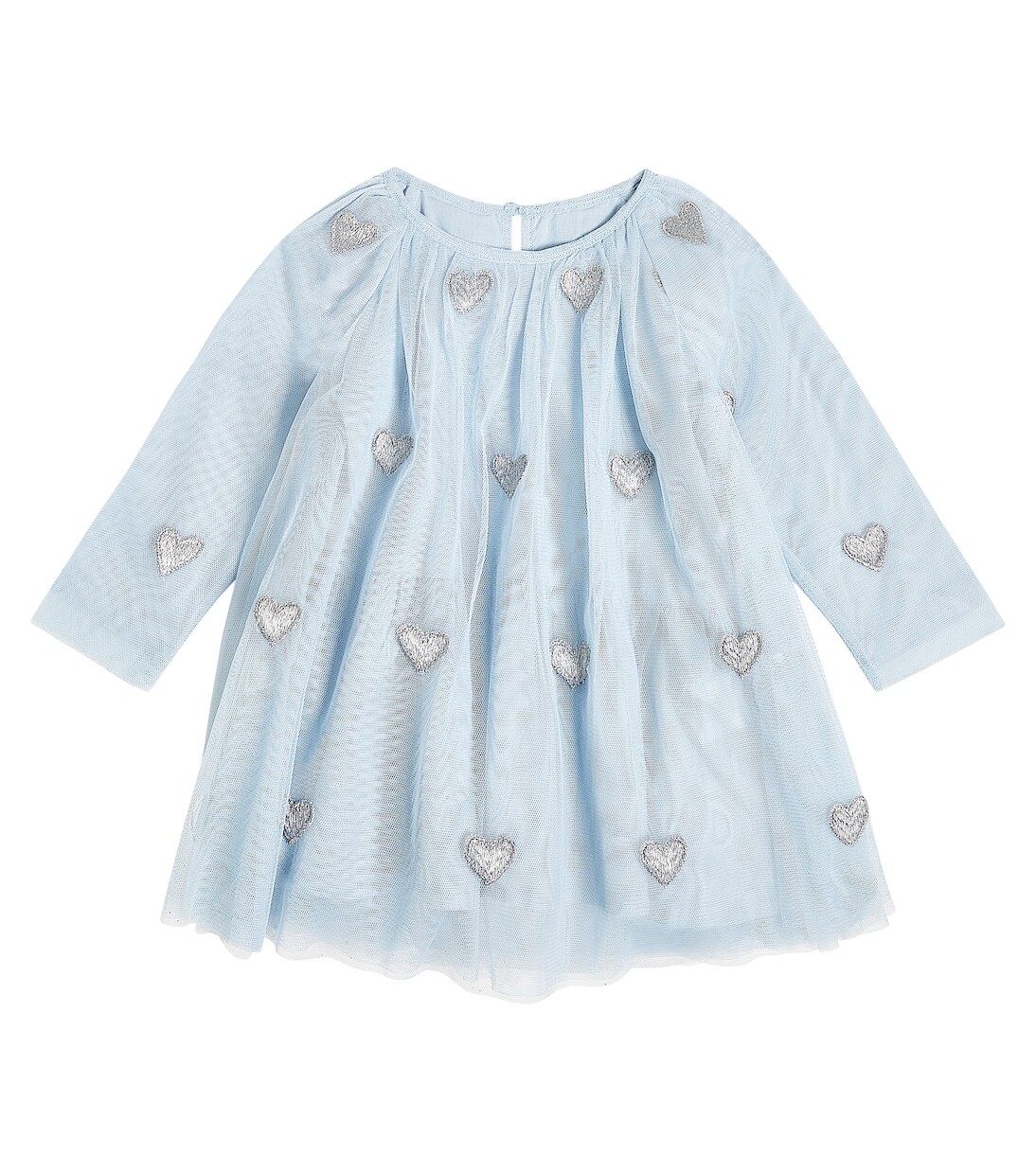 

Детское тюлевое платье с вышивкой Stella Mccartney Kids, синий