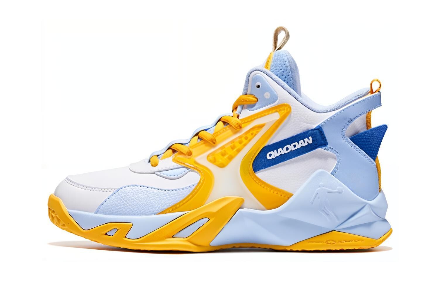 

Детские баскетбольные кроссовки GS Mid-top белые/синие/желтые Qiaodan