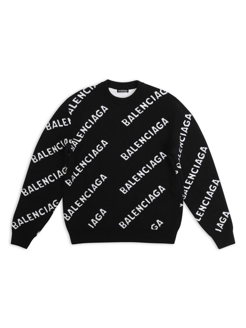 

Свитер с логотипом по всей поверхности Balenciaga, черный