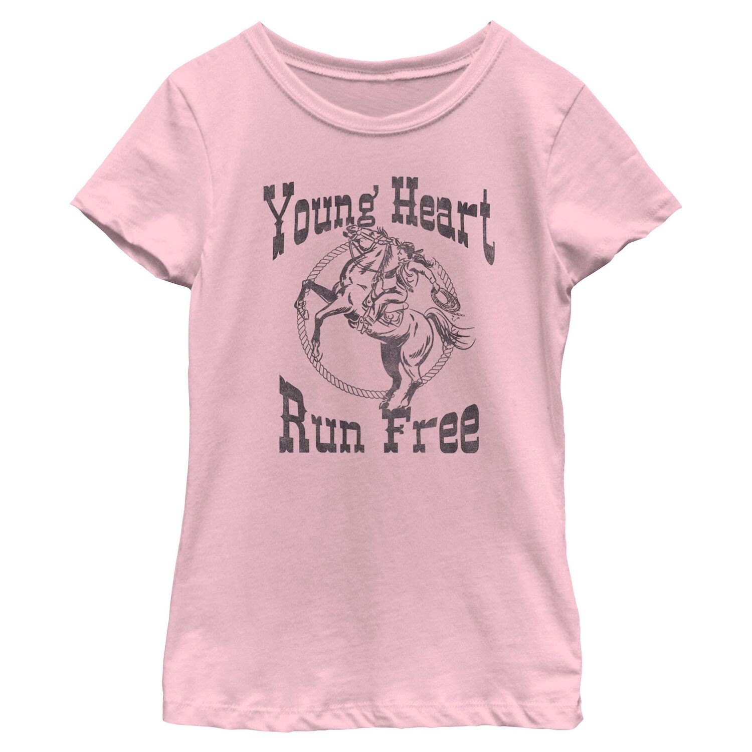 

Футболка с рисунком Young Heart Run для девочек 7–16 лет Unbranded