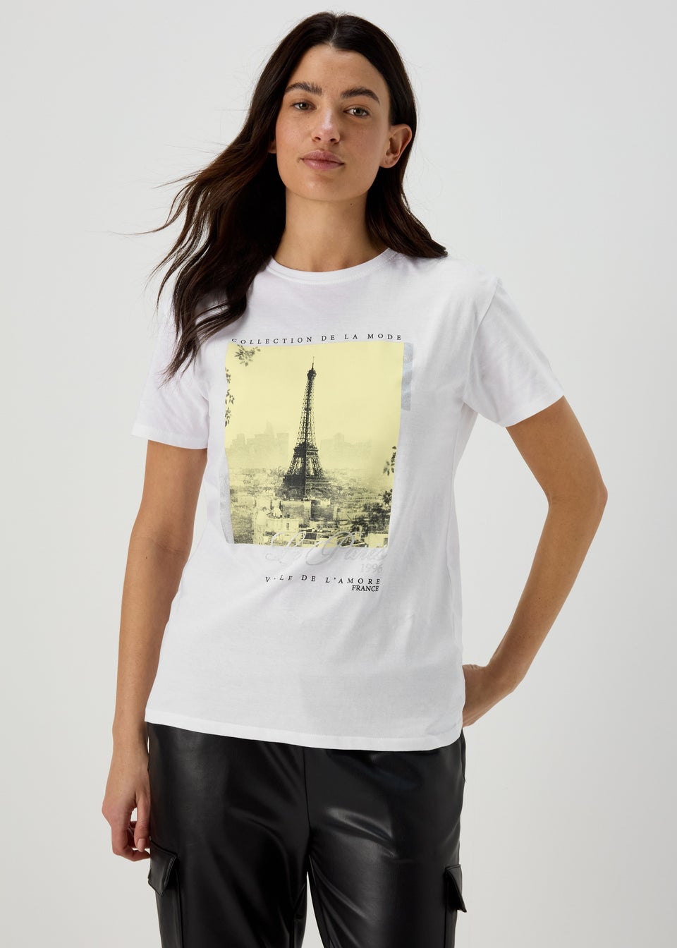 Белая футболка из фольги Paris Papaya, серый