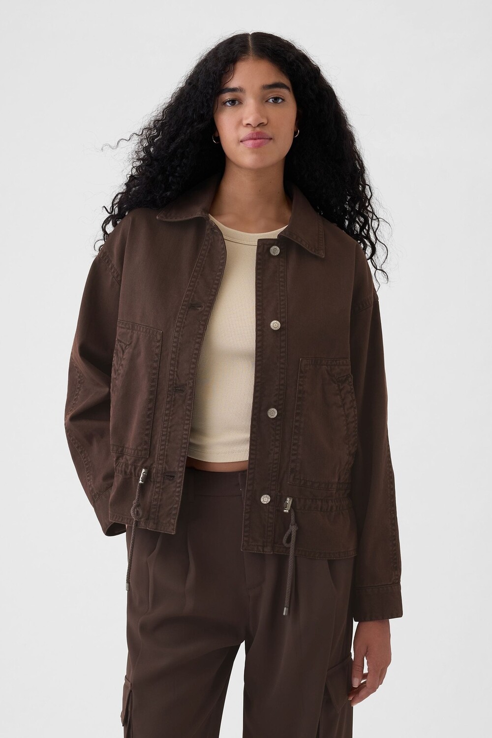 

Куртка из твила Gap, коричневый