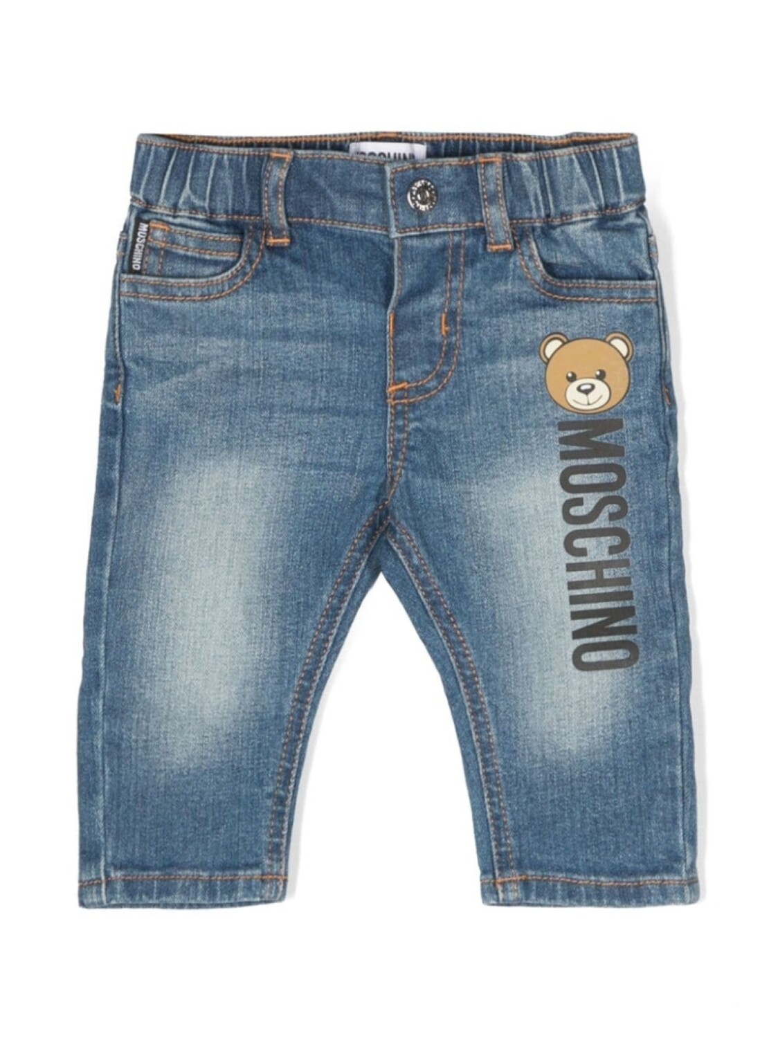 

Moschino Kids джинсы с эластичным поясом, синий
