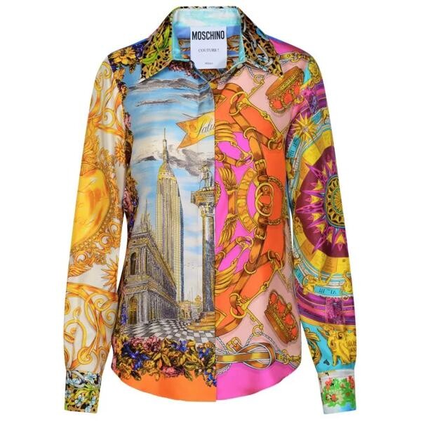 

Футболка silk shirt Moschino, мультиколор
