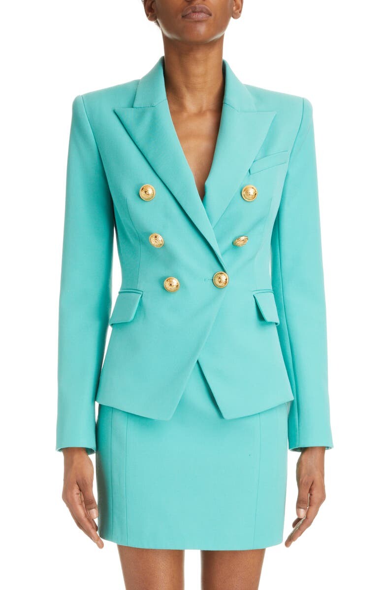 

Двубортный жакет из шерсти Grain de Poudre BALMAIN