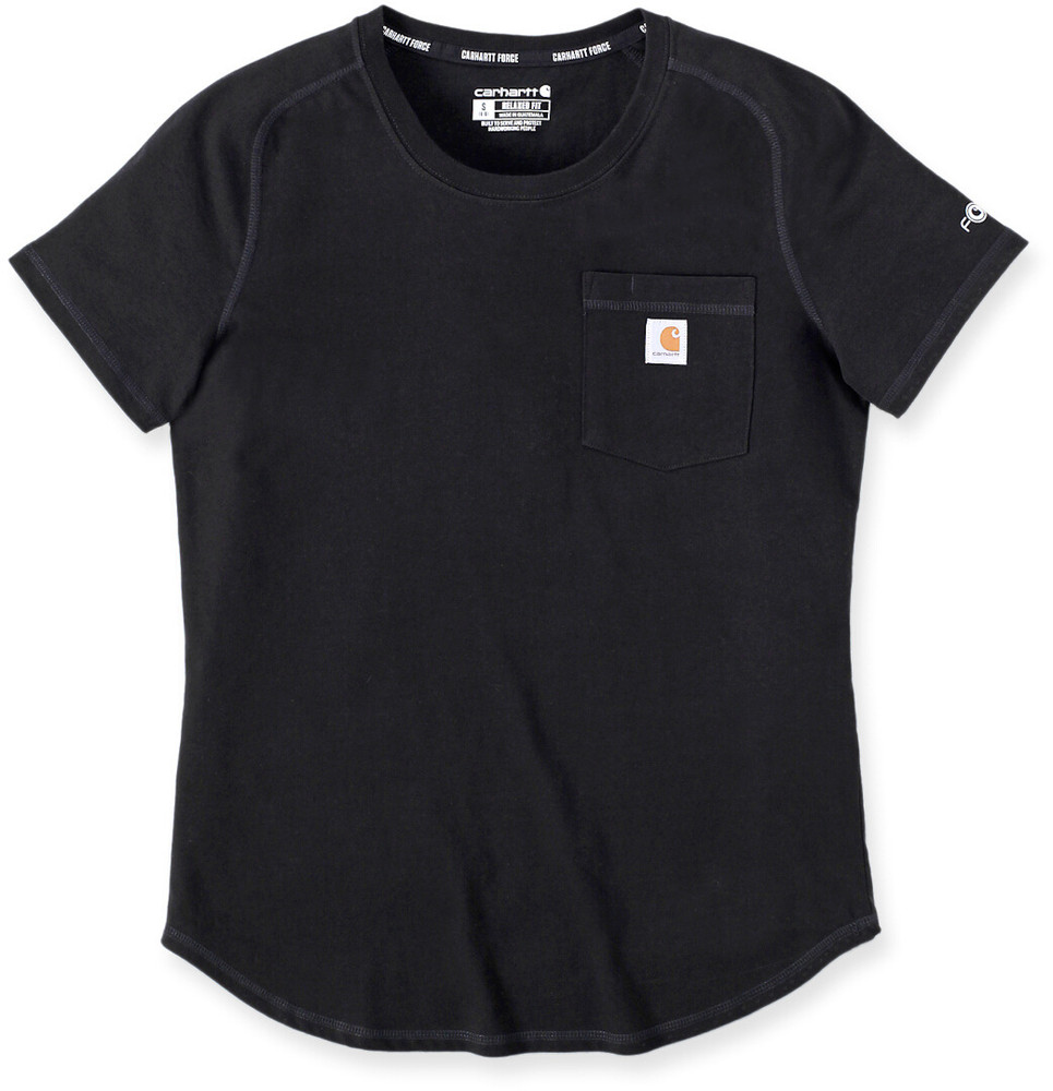 Женская футболка с карманами средней плотности Force свободного покроя Carhartt, черный пиджак uniqlo relaxed fit tailored бежевый