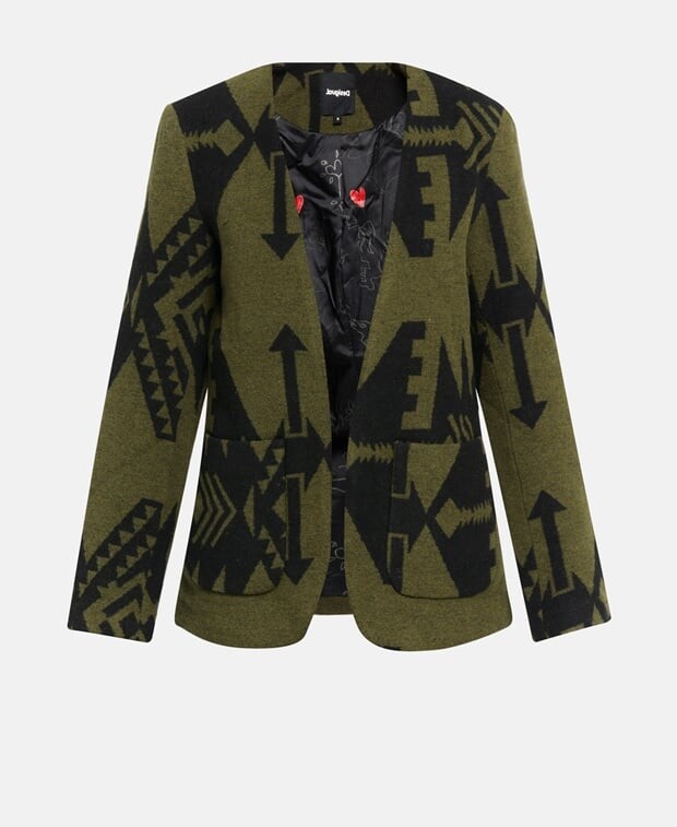 

Шерстяной пиджак Desigual, хаки