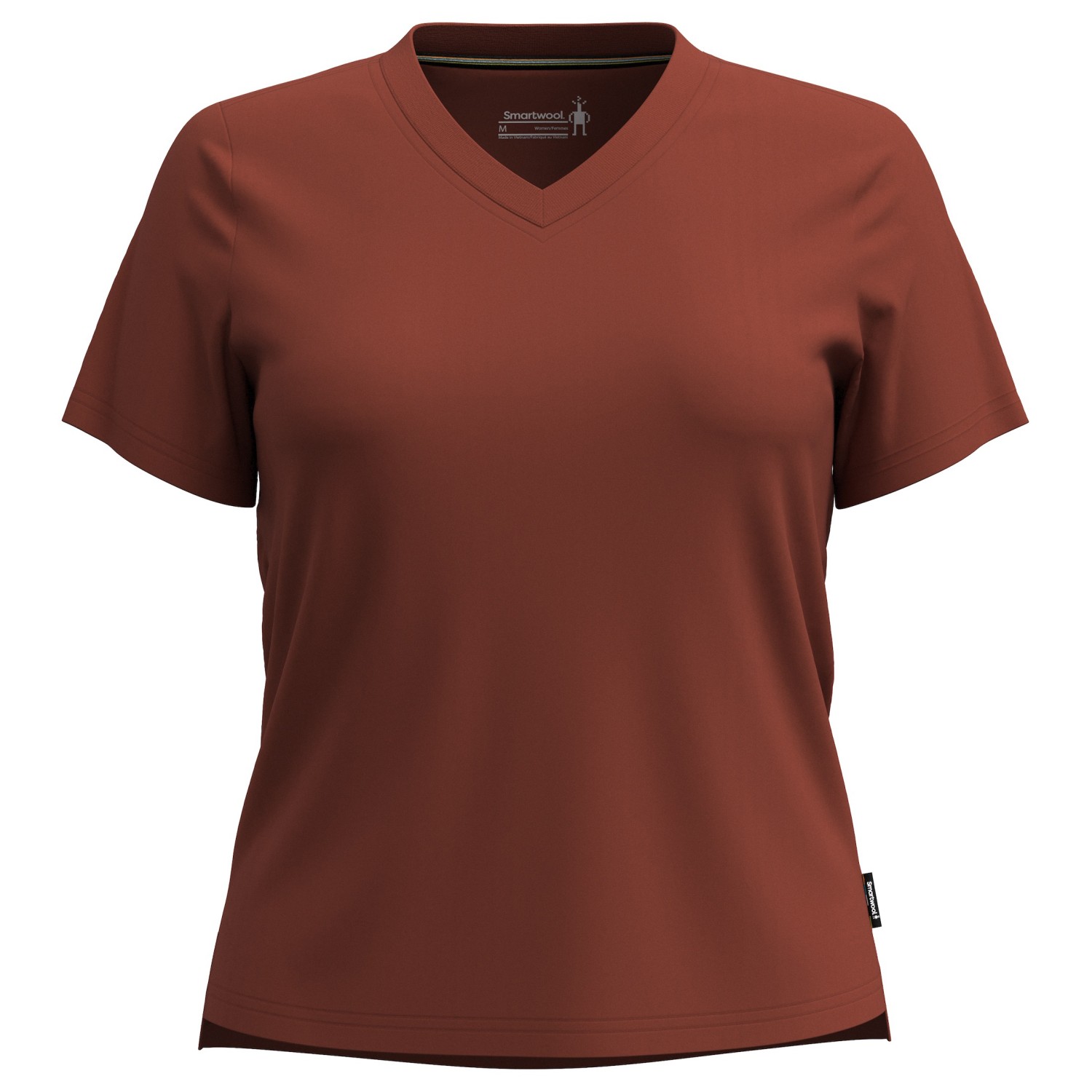 Рубашка из мериноса Smartwool Women's Perfect V Neck Tee, цвет Pecan Brown