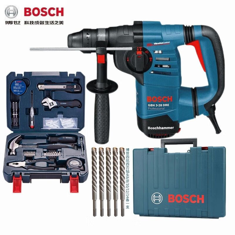 Перфоратор Bosch GBH3-28DRE, 800W + набор инструментов, сверла